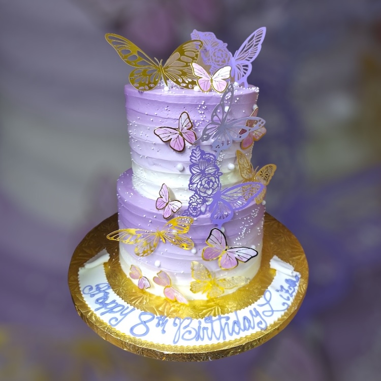 BUTTERFLY 2-TIER BIRTHDAY CAKE