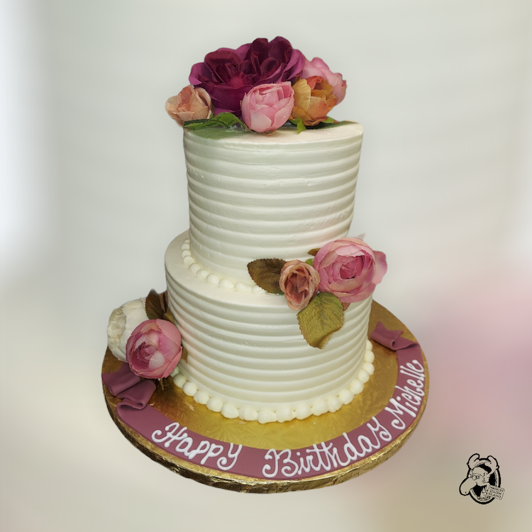 FLORAL 2-TIER BIRTHDAY CAKE