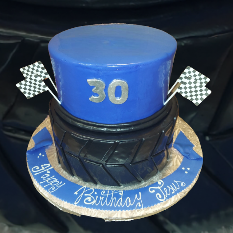 30TH BIRTHDAY CAKE – CHECKERED FLAG THEME