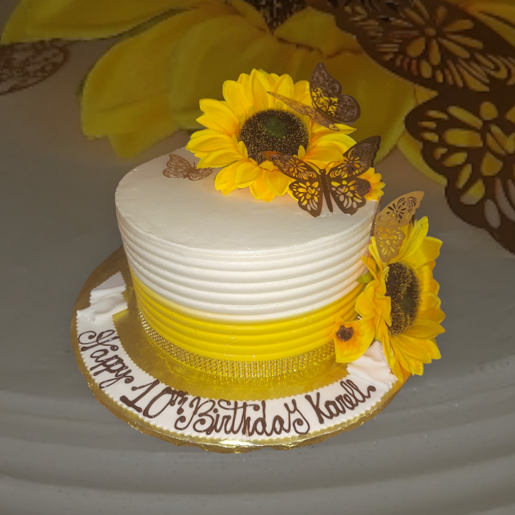 SUNFLOWER BUTTERFLY CAKE