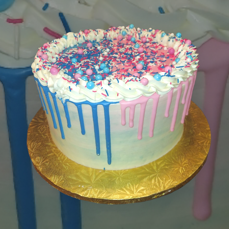 PINK & BLUE ARTISTIC CAKE