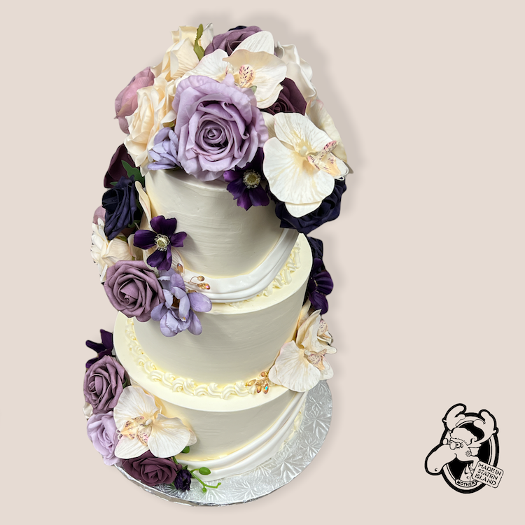 3-TIER PURPLE FLORAL CAKE