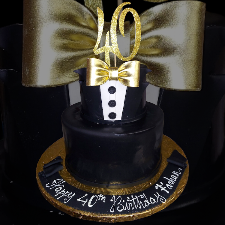 40TH BIRTHDAY TUXEDO CAKE